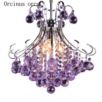 

European creative personality grape crystal chandelier bedroom restaurant balcony corridor modern simple LED color crystal lamp