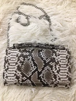 

Real Cowhide Genuine Leather Women's Bag Snake Python Pattern Handbags Serpentine Ladies Shoulder Messenger Bags Dropship