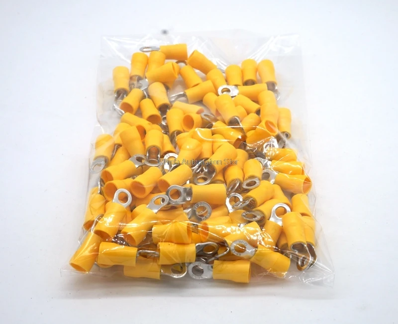 

RV2-3 yellow 22-16 AWG 1.5-2.5mm2 Insulated Ring Terminal Connector Cable Connecto Wire Connector 100PCS