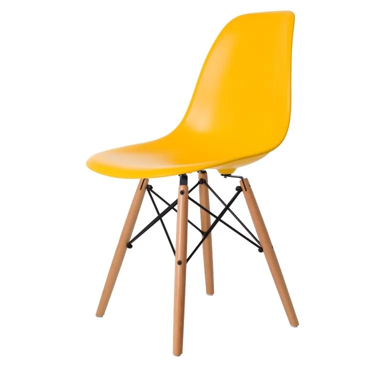 Минималистический современный дизайн набор обеденной мебели 1 стол 4 стула пластиковый стул деревянный стол обеденный набор цена 1 шт не за набор - Цвет: Yellow