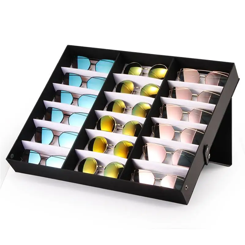 18 Slot Glasses Display Box Eyewear Sunglass Jewelry Watches Display