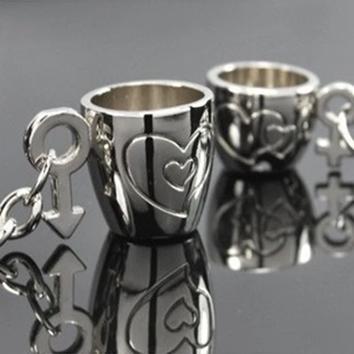 

Bluelans 2Pcs Creative Lover's Love Cup Key Chain Ring Keychain Keyfob Keyrings