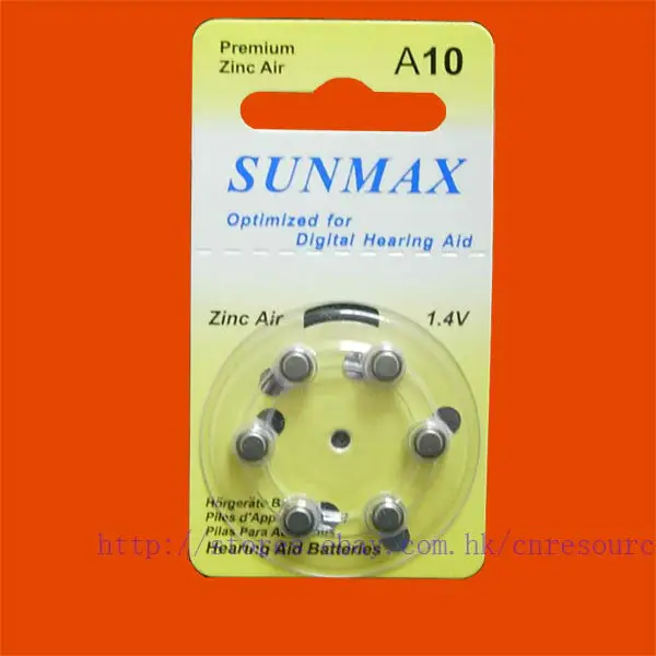 6 x Hearing Aid Batteries A10 10A ZA10 10 PR70battery a10hearing aid
