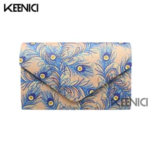 С принтом в виде павлиньих перьев женская вечерняя сумочка со стразами; роскошные женские день сцепления Свадебная вечеринка банкетный клатч Bolsas Feminina