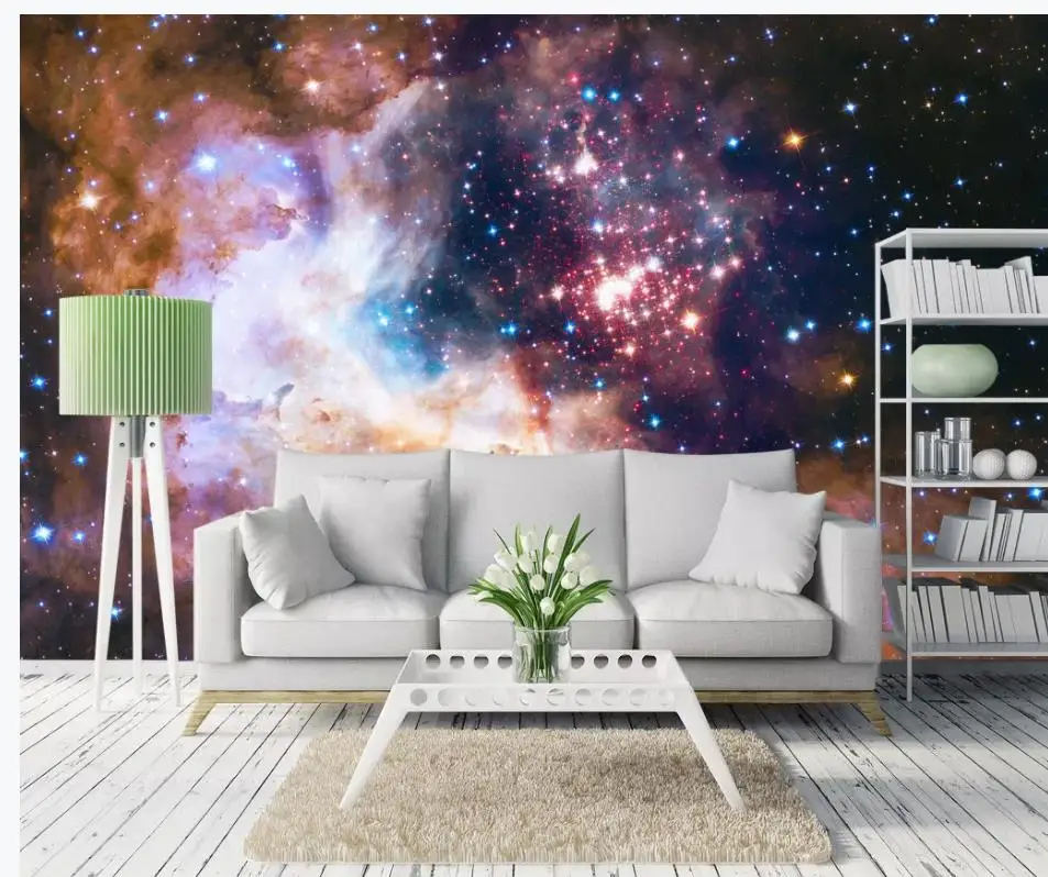 

3D Wallpaper Mural Decor Photo Backdrop Dazzling Starry Beautiful Dreamy Galaxy Cosmic Galaxy European Background Wall Painting