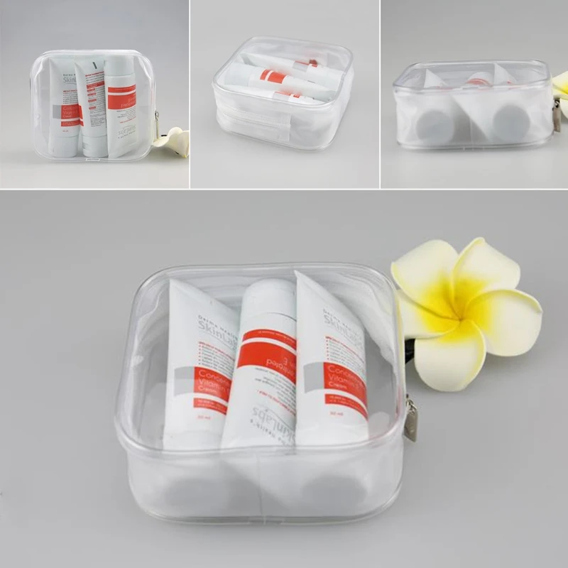 PVC Clear Makeup Cosmetic Bag Portable Toiletry Pouch Transparent Waterproof NEW PVC Clear Makeup Cosmetic Bag Portable Toiletry Pouch Transparent Waterproof NEW