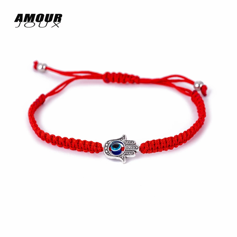 

Hamsa Hand Turkish Evil Eye Charm Bracelet For Women Men kid Braided Red Thread Rope String Bracelet Adjustable