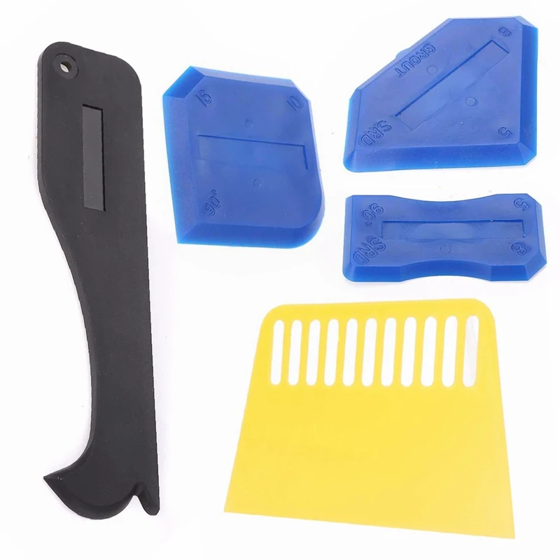 Multifuncational 5pcs Plastic Caulking Tool Sealant Caulk Removal Tools