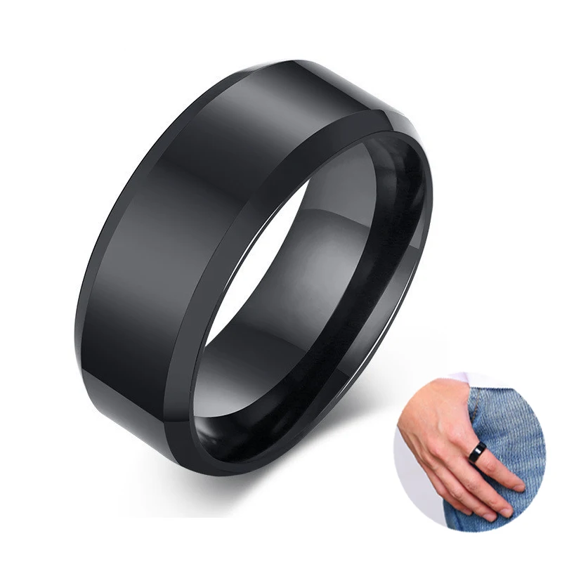 

Mens 8mm Matte Stainless Steel Ring Classical Simple Plain Rings WTitanium Edding Band Jewelry for Men Women tungsten ring