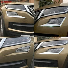 Для Skoda kodiaq 2016 2017 противотуманки охватывает украшение автомобиля тело светильника ABS Хромированная отделка для автомобиля Туман огни аксессуар продуктов 2 шт.