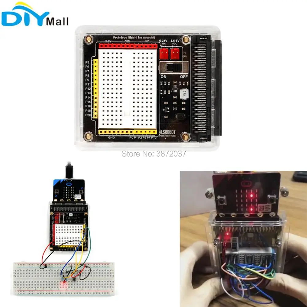 Плата расширения с макетом на борту прозрачный защитный чехол для BBC Micro: bit Microbit DIY