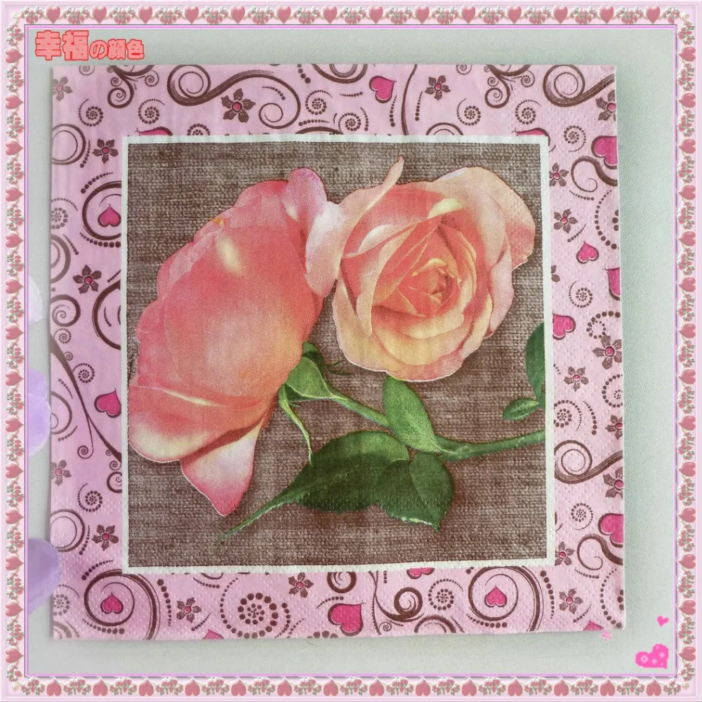 4 Cup Of Roses Paper Napkins Serviettes Craft Supplies Decoupage Napkins New