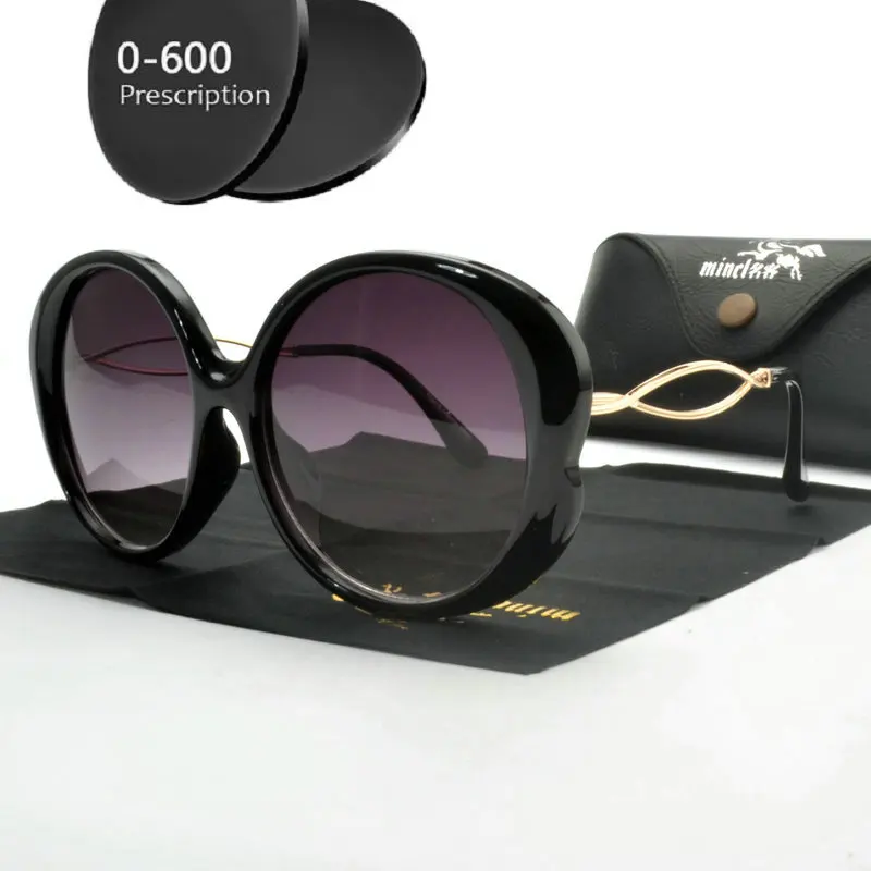 

2019 Custom made Myopia Minus Prescription Polarized Lens Men Round Driving Fishing Ultra-light Male Punk Sunglasses UV400 NX
