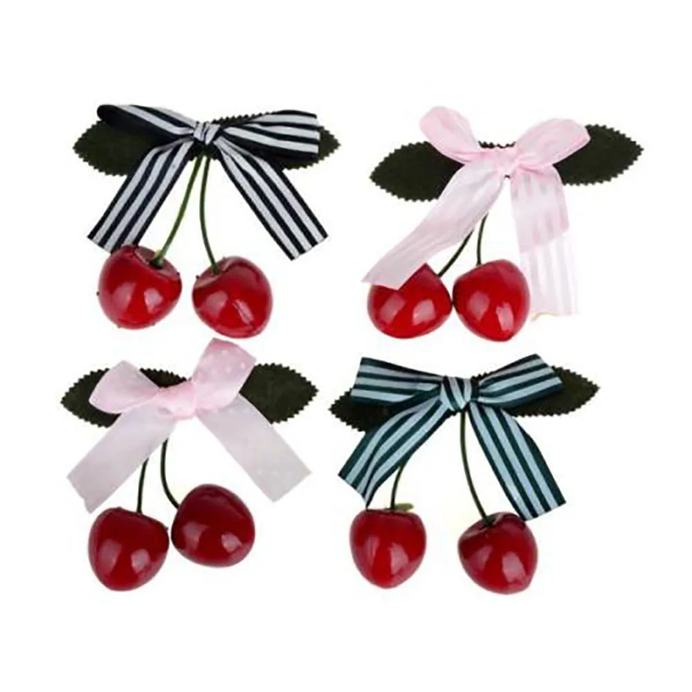 

1PC Fashion Popular Women Cherry Bow Hair Clip Hairpins For Girls Vintage Party Vaction Hair Accessories dropshipping