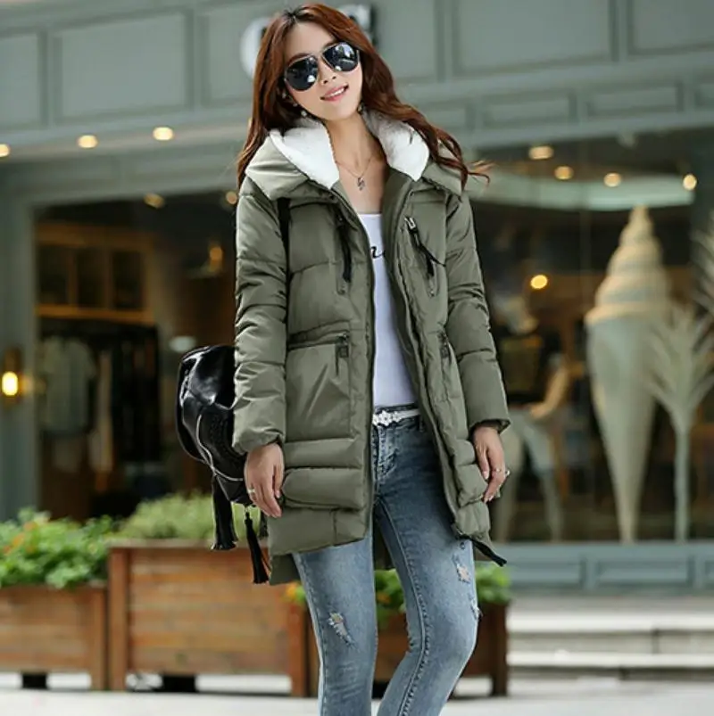 New 2017 Winter font b Women b font Wadded Jacket Red Female Outerwear Plus Size XXXL