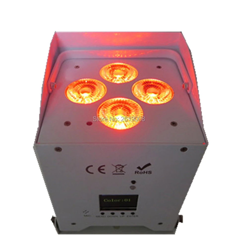 Bateria sem Fio 6 em 1 6 Pçs e lote 4 18 w Rgbwauv 4 Pcs 18 Dmx512 ir Energia da Levou Par w 6in1 Rgbwa Levou Par 8 em 1 4 pcs 18 DMX512 IR