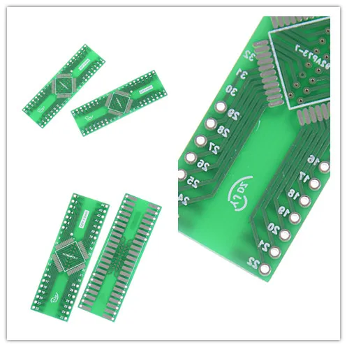5 PCS QFP 44 to DIP 44 Converter Pin Pitch 0.8 mm 2.54 mm Adapter PCB Board 55.88x17.78x1.6 mm