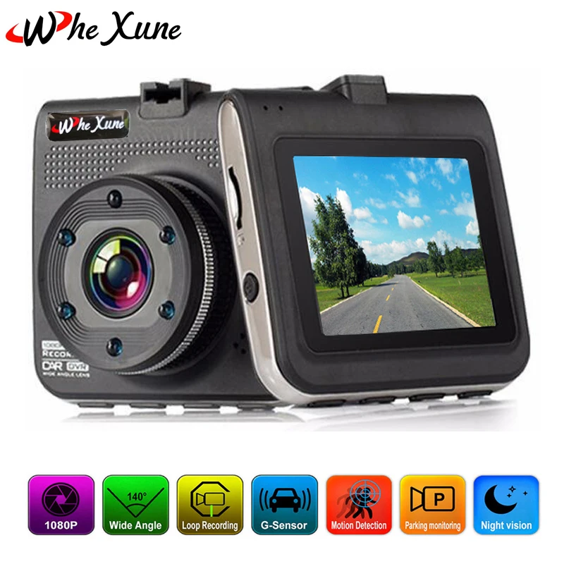 

WHEXUNE Car DVR 2.2 inch FHD 1080P Display Car Camera Recorder Registrator Night Vision with G-sensor Loop Recording dash cam