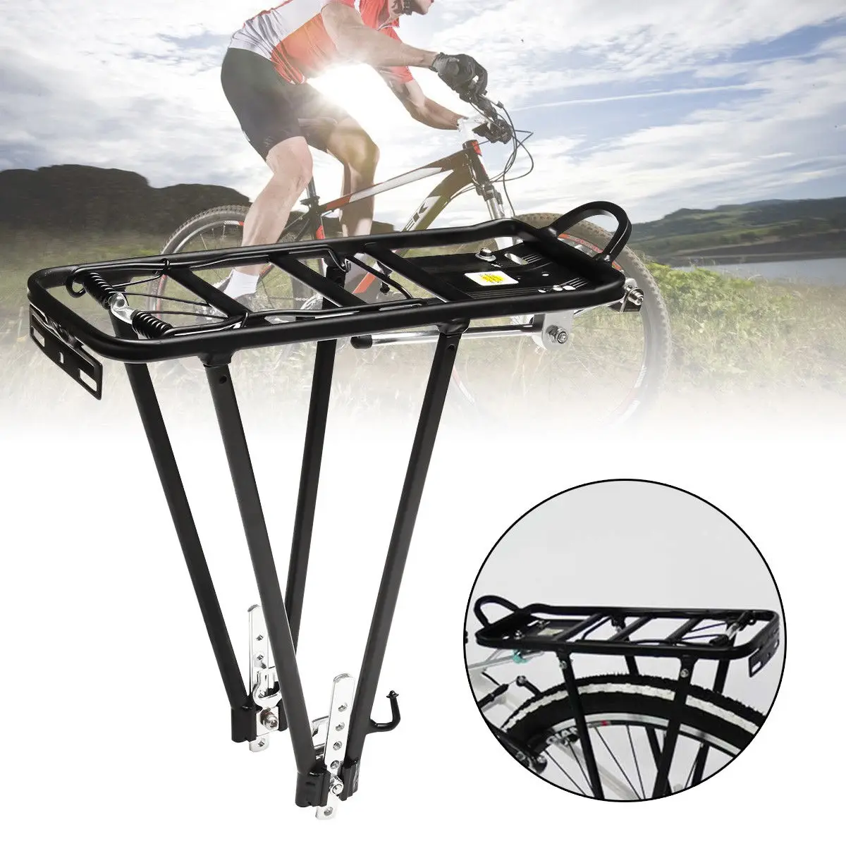 Najtaniej Stojak na rowery stop aluminium 50KG bagażnik bagażnik tylny bagażnik na rowery MTB rower półka tylna kolarstwo stojaki rowerowe Outdoor sport
