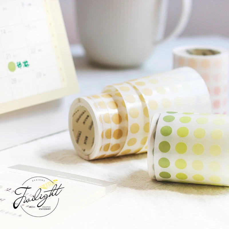 

52mm wide Fresh colorful dot Circular sticker decoration washi tape DIY planner scrapbooking masking tape escolar
