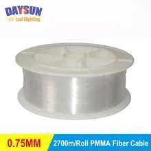 2700 м/рулон 0,75 мм Диаметр PMMA волоконный кабель конец светящийся пластиковый оптический кабель для всех видов светодиодного двигателя