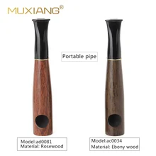 RU-MUXIANG ручная работа деревянная табачная Труба прямой стебель маленькая портативная труба с фильтром 9 мм может курить табак и сигары ac0034/ad0081