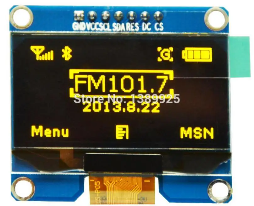 Wholesale 2pcs 1 54 inch 7PIN Yellow OLED Module SPD0301 Drive IC IIC SPI Interface 128