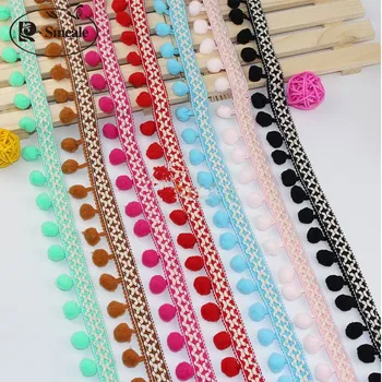 

10 Yards Ball Sweet Lace Trim 1.4 Cm Diameter Ball MINI Pom Pom Fringe Trim 2.5 Cm Wide Tape Sewing Accessory RS1712