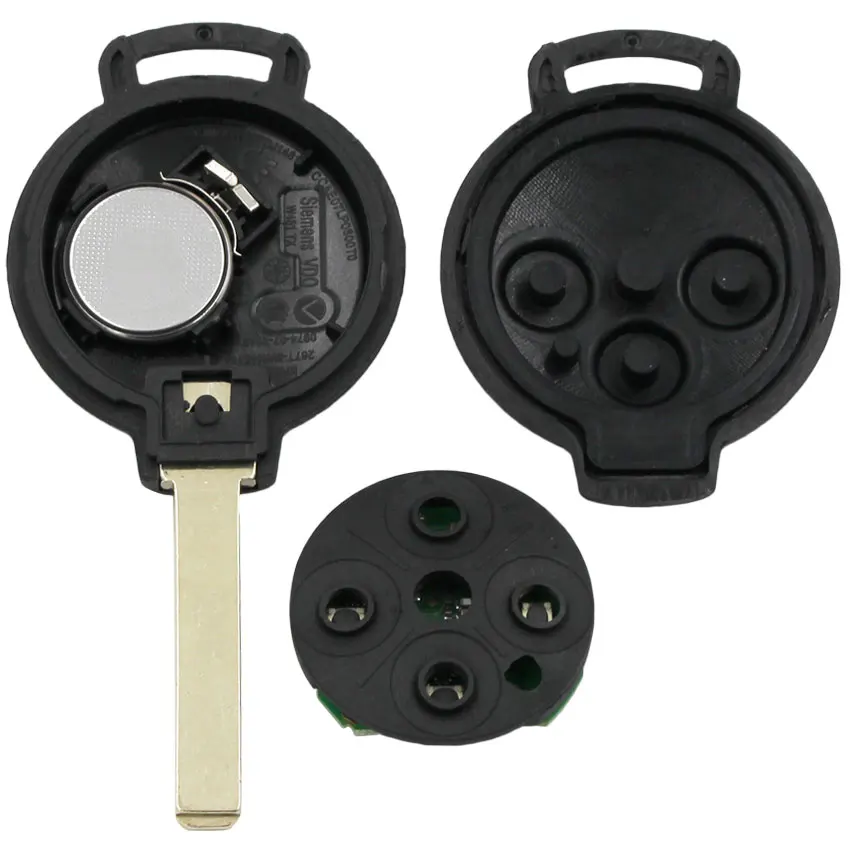 5 шт./лот* 3 кнопки Smart Remote Key 315/433 МГц с чипом ID46(7941), CR2016 батарея для Benz Smart-451 2007-2013