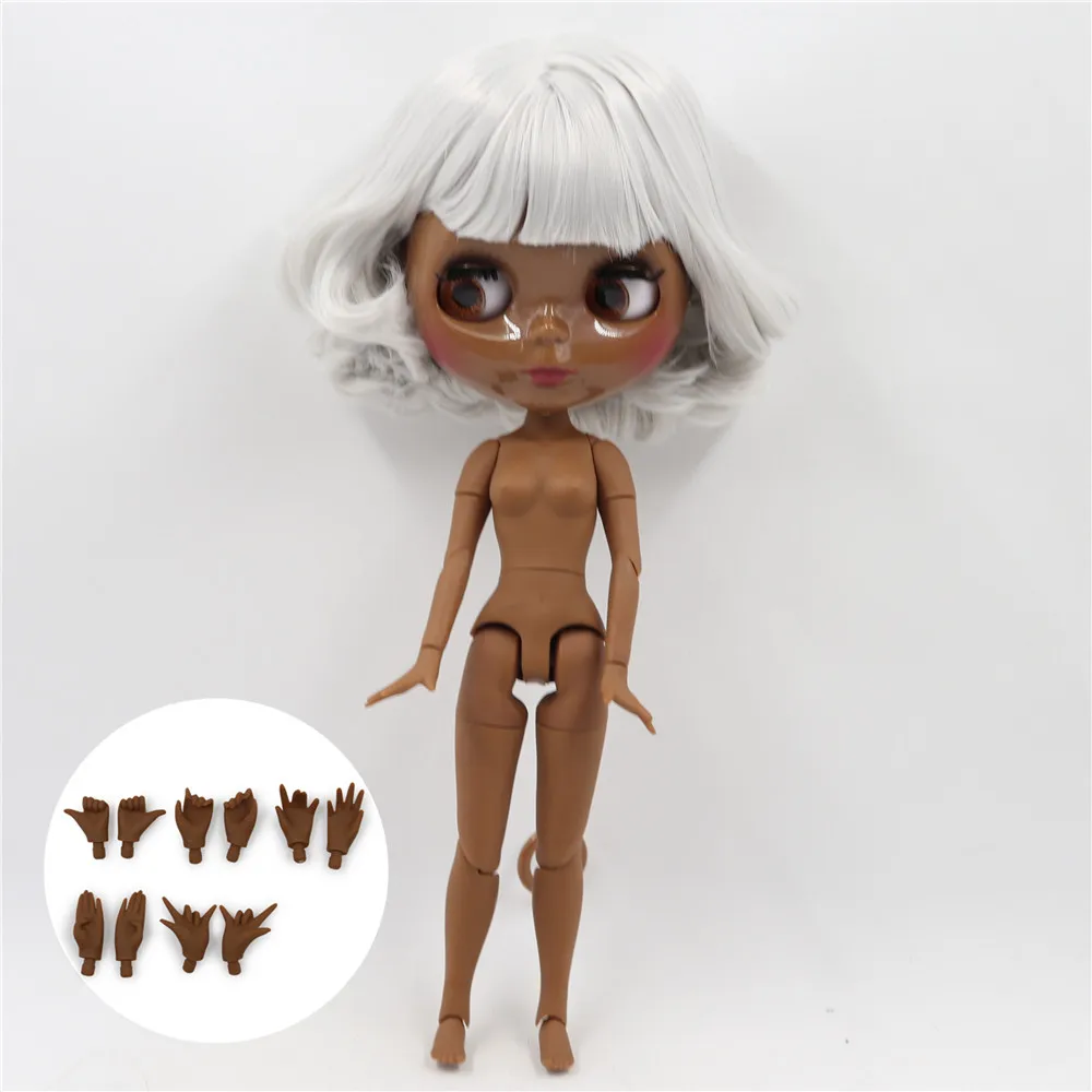 Новинка 1/6 Blyth кукла супер черная темная кожа сустава тела тело серый короткие волосы. No. BL1003 - Цвет: bodyA