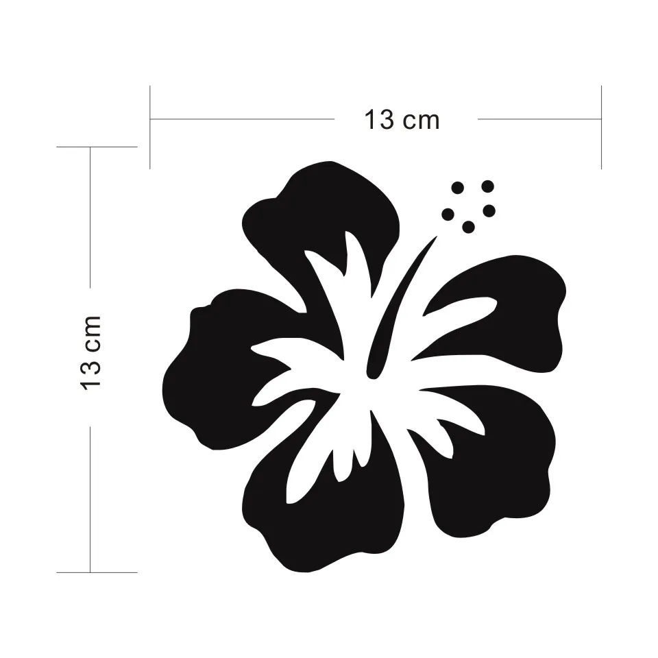 Cunymagos Hawaiian Hibiscus Flower Vinyl Stickers Car Styling Decal Fashion Creative Car Window Auto Motorcycle Sticker 1313cm (2)