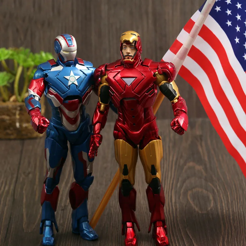 

1 Pcs Marvel Iron Man Action Figure Age of Ultron The Avengers Toy American Flag Superhero PVC Figure 18 CM Kids Chritmas Gift