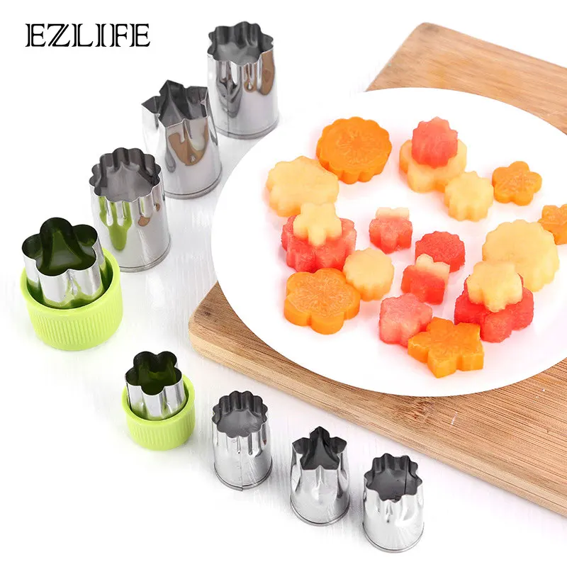 

EZLIFE 8PCs/set Fruit Molds Stainless Steel Flower Shape Vegetable Fruit Cutter Mold Slicer Cookies Cutting Shape Kitchen Tools