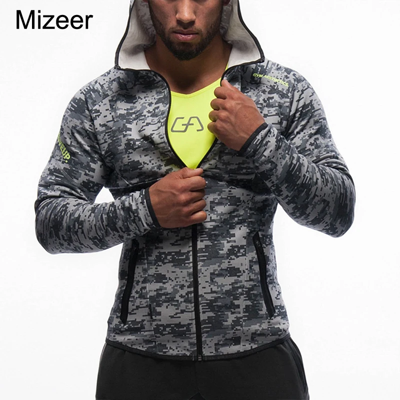 Mens Hoodies Hot Sale 2017 Fitness Brand Long Sleeve Bodybulding Shark Zipper Sweatshirts Gyms Muscle Fit