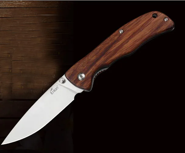 ENLAN 8CR13Mov лезвие G10 или деревянная ручка для отдыха на природе, кемпинга, охоты, выживания, EDC карманные ножи для дайвинга L05 тактический нож - Цвет: L05-1