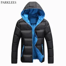 Мужские s хипстерские тонкие стеганые куртки Зимние новые теплые парки пальто мужские любовники с капюшоном Zi [Поппер куртки пальто Chaqueta Hombre Invierno