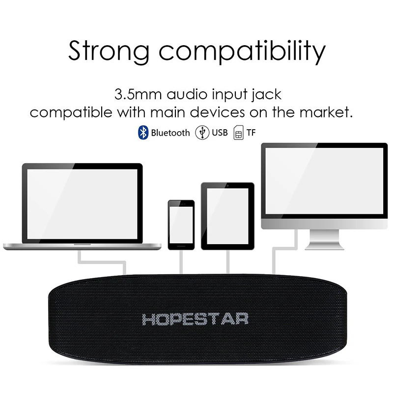 Hopestar H11 Bluetooth Динамик портативный Динамик FM Беспроводной мини Динамик дома вечерние Динамик Super Bass с микрофоном TF карты