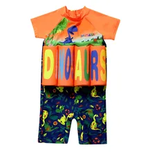 Детские купальники для мальчиков и девочек, Полиамид, короткий рукав, купальник, купальный костюм, бикини, пляжные, регулируемые плавучести, купальники, кепка K327