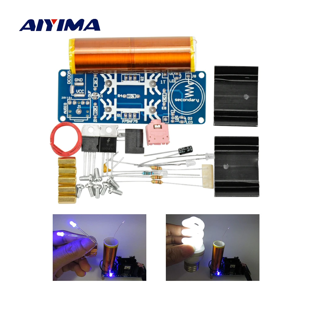 Aiyima Новый Тесла катушки комплект 15 Вт мини катушка для прослушивания музыки
