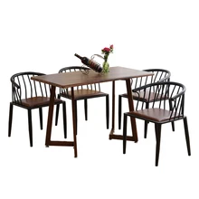 Имитация дерева стул из кованого железа спинка стул салон приемное кресло простой домашний стул для столовой