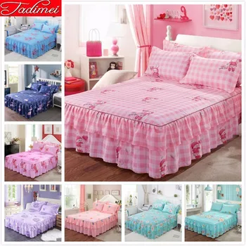 

Fashion Girl Bed Skirts 1.2m 1.5m 1.8m 2m Bed Cover Adult Kids Child Soft Cotton Bed Linen Single Full Queen King Size Bedspread