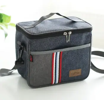

New Denim Shoulder Ice Cooler Bags Leisure Women's Kid's Picnic Lunch bags Insulated Pack Drink Food Thermal Accessories
