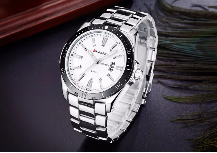 Top Luxury Brand CURREN Men Fashion Casual Business Watches Men's Quartz Clock Male stainless steel Strap Wrist Watch Relogio