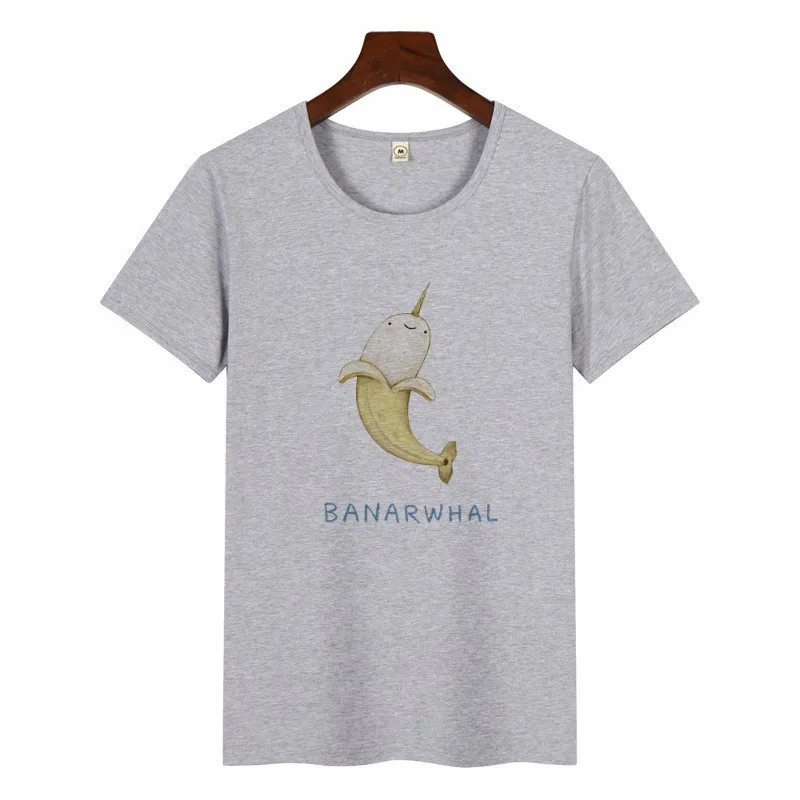 p1109C-grey Женские футболки с коротким рукавом и забавным рисунком банана, унисекс, милые футболки с принтом кошки и собаки, женские повседневные футболки, уличная одежда - Цвет: p1109C-grey