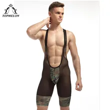 TOPMELON Shapewear для мужчин чулок для тела армейский зеленый камуфляж Цельный боди для похудения сексуальные подтяжки