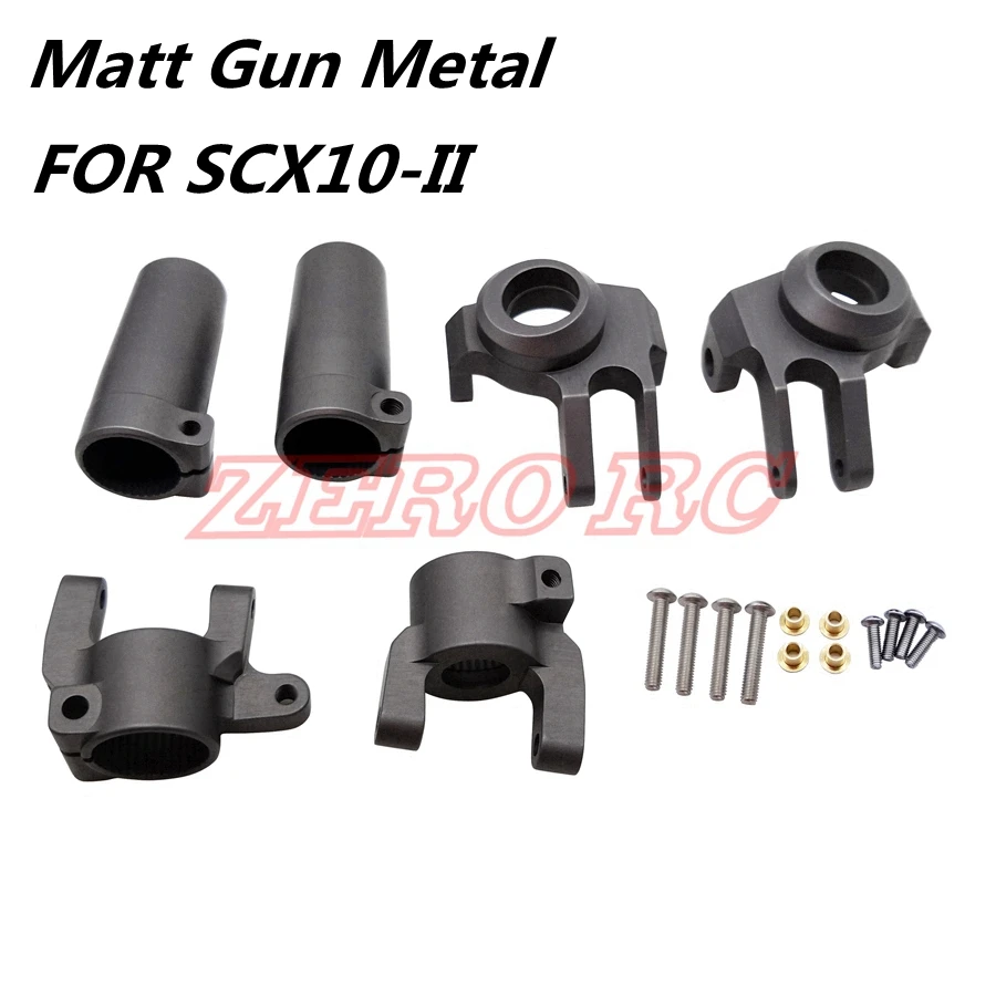 

RC 1/10 TRUCK AXIAL SCX10-II 90046 90047 METAL FRONT STEERING KNUCKLES, C-Hub, REAR LOCKOUT SET (Gun Metal)