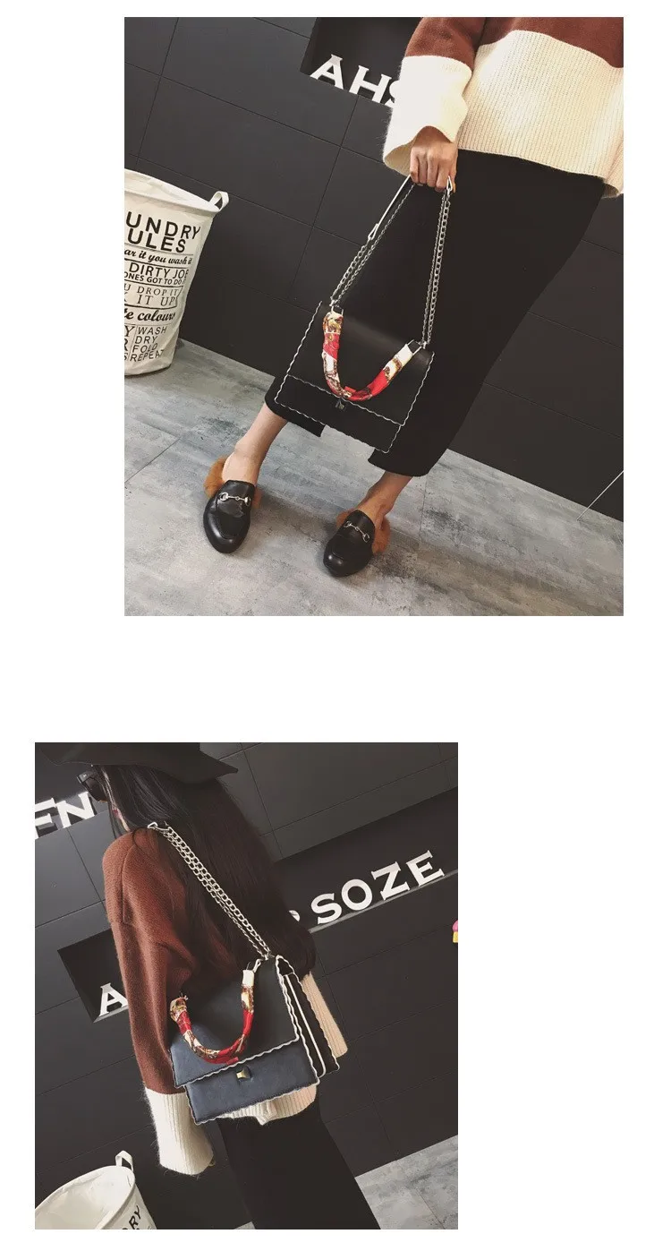 9 Women Handbags Autumn And Winter New Scarf Small Square Package Korean Fashion Multi-layer Packet Chain Shoulder Messenger Bag