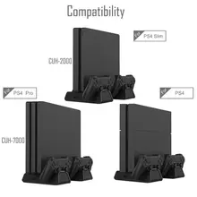 4-в-1 для XBOX ONE S Вертикальная зарядка и Дисплей подставка для PS4/Pro/Slim-ElecGear 12 шт. игры подставка для дисков держатель для DVD, двойной Зарядное устройство