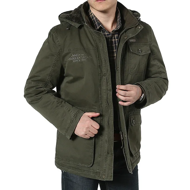 Cheap Men's winter coat casual clothes and men's senlinjeep cotton padded jacket coat