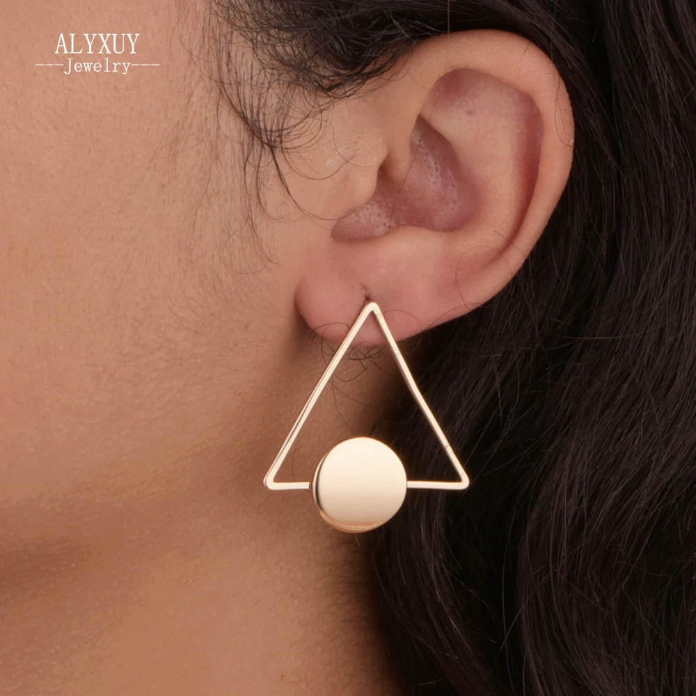 Nova moda j ias de cobre simples tri ngulo do parafuso prisioneiro brinco presente para as